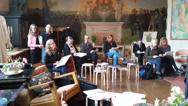 Kroki och modellteckning i stora ateljén på Carl Larsson-gården. 2017 09 30