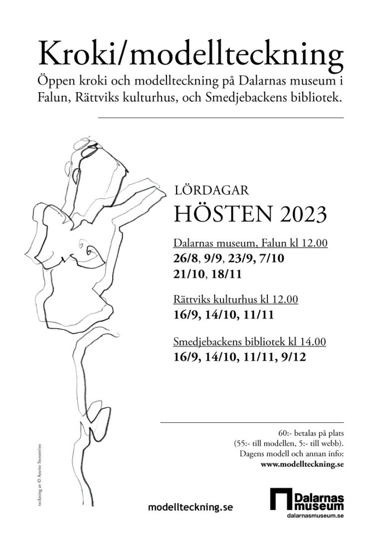 höstens program för öppna kroki och modellteckningen 2023. jpg fil