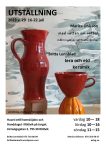 utställningsaffisch för visning och försäljning av bilder och keramik i juli 2023