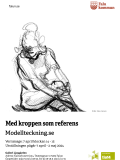 affisch till utställningen "Med kroppen som referens" april 2024