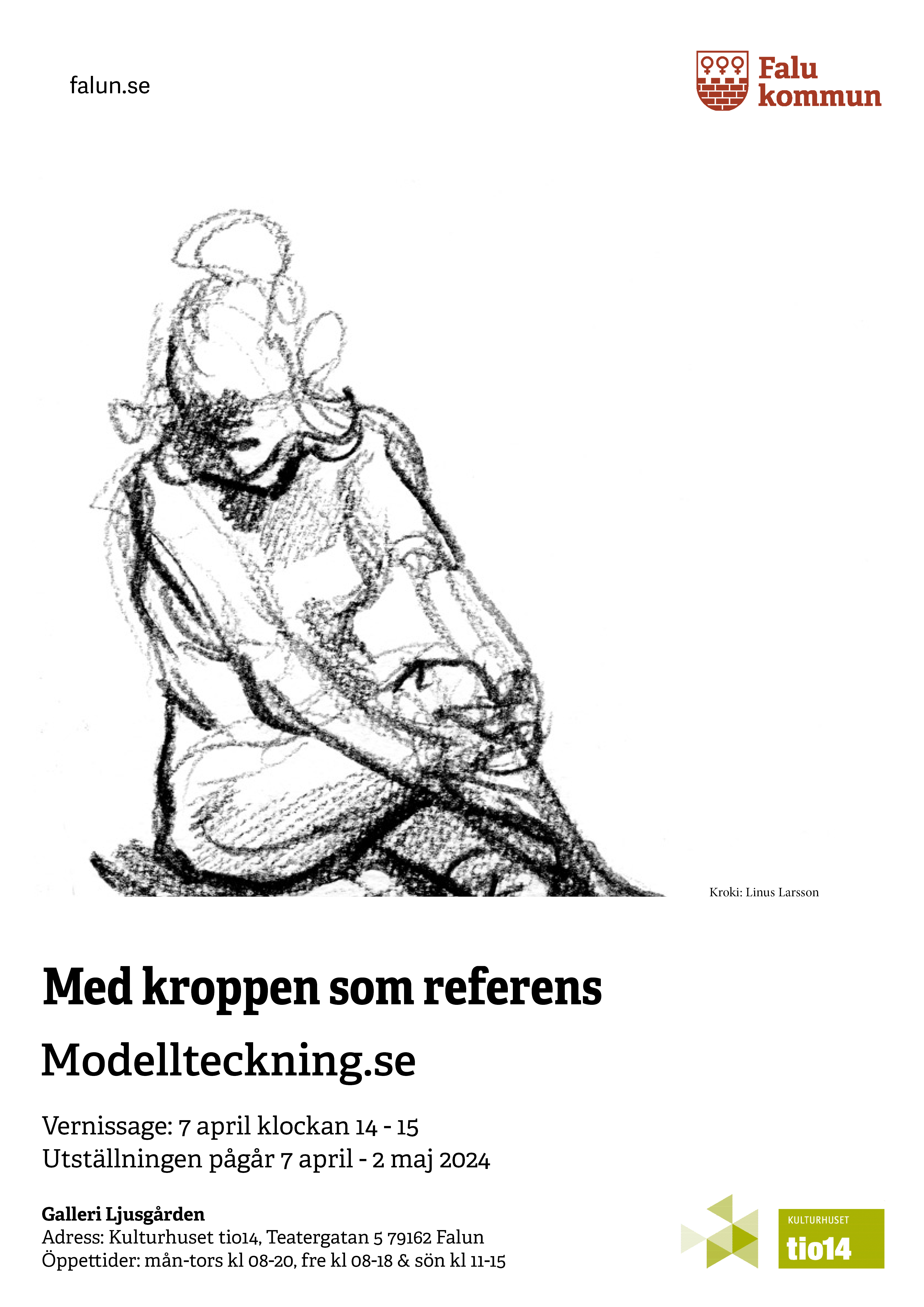 affisch till utställningen "Med kroppen som referens" april 2024