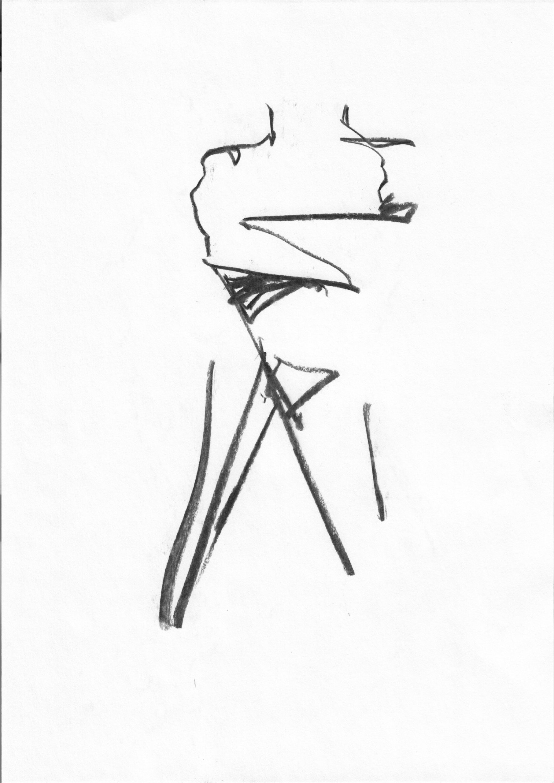 Kroki 2015 09 26 _3 Figure Drawing White Chalk Drawing by Marica