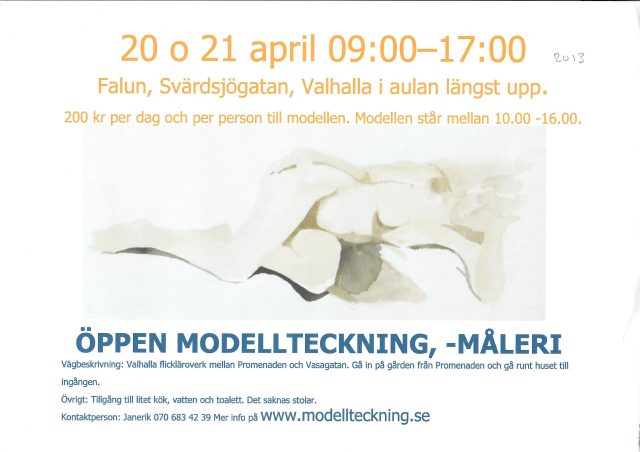 Heldagar med modellstudie och modellmåleri 20-21 april 2013